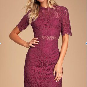Burgundy Lace Dress